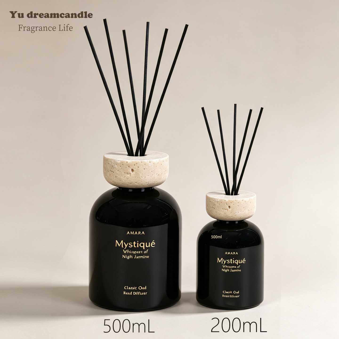 500ml超大瓶香薰精油礼盒无火香氛持久扩香摆件散香器高级木质调