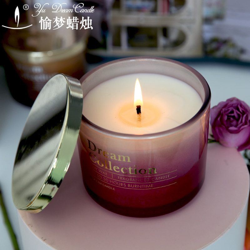 香薰蜡烛礼盒精油大豆蜡香氛大号玻璃杯浪漫婚庆礼品安神助眠无烟