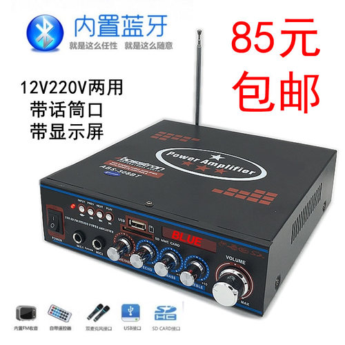 迷你小型插卡收音220v蓝牙功放机