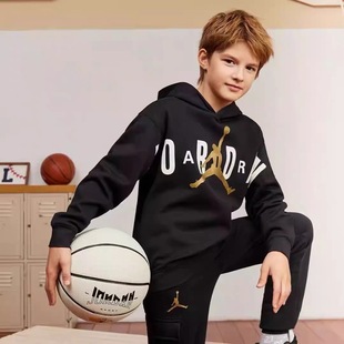 佳佳奥莱耐克NK乔丹飞人大童卫衣加绒保暖套头帽衫外套童装HF6229