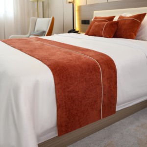 酒店宾馆床旗民宿公寓轻奢高档简约现代新中式纯色简约床尾巾搭巾