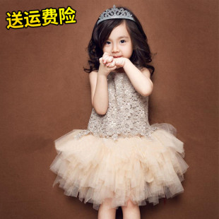 2021韩版 女童蓬蓬裙中小童女孩钢琴演出服礼服裙背心裙女童连衣裙