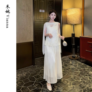 禾婉【玉琉璃】波光粼粼流光A字裙女极光贝母光泽感百搭半身裙夏