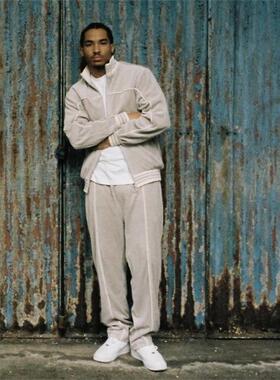 Corteiz 秋冬季宽松灰丝绒拉链开衫外套运动套装痞帅情侣休闲长裤