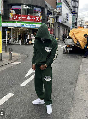 Corteiz时尚冬季新款Tattoo系列男女士美式休闲卫裤