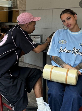 Broken Planet 夏季新款街头男女印花短袖宽松休闲百搭22蓝色球衣