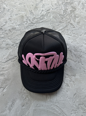 SYNA 新款街头男女款粉色发泡麻绳帽休闲百搭时尚潮流遮阳鸭舌帽