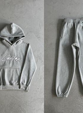 Corteiz 新款时尚百搭字母印花运动休闲套装秋冬加绒男女卫衣卫裤