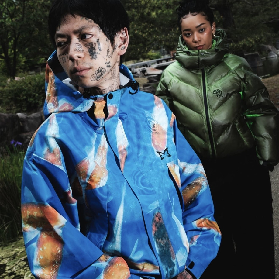 Mertra 印花连帽夹克男女KOI Waterproof Blue潮流锦鲤防水蓝夹克,户外/登山/野营/旅行用品,夹克,淘宝优惠券,粉丝福利购,淘宝优惠卷