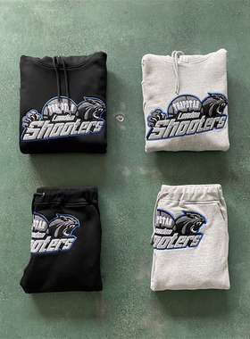 Trapstar蓝线老虎运动套装高版本刺绣连帽时尚休闲套头卫衣服饰