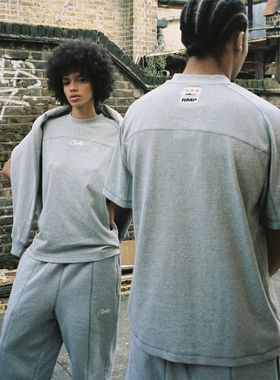 Corteiz 夏季新款街头嘻哈三星插肩灰色短袖T恤圆领字母休闲百搭