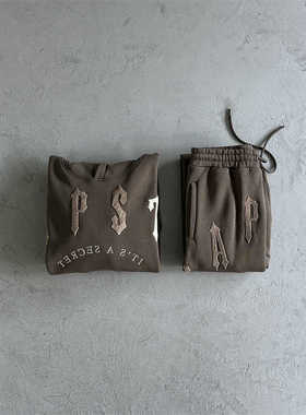 Trapstar 新款卫衣连帽运动服男士大字母刺绣藏青色棉休闲潮牌