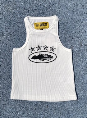 Corteiz夏季男士背心t恤无袖纯棉嘻哈运动top品质vest