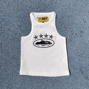 Corteiz夏季男士背心t恤无袖纯棉嘻哈运动top品质vest