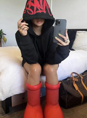 SYNA 新款流行款情侣嘻哈卫衣卫裤套装宽松街头高品质帽衫慢跑裤