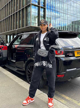 TrapStar2024不平行刺绣拉链开衫套装