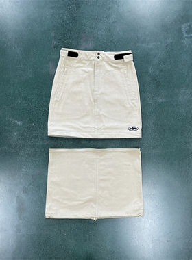 Corteiz 新款百搭时尚可拆卸两穿女士腰身潮牌直筒裙半身裙韩系