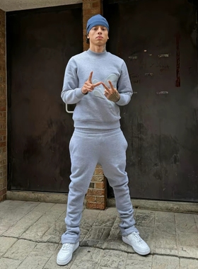 Syna round neck suit-black卫衣裤套装Centralcee个人品牌高质量