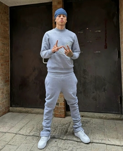 Syna round neck suit-black卫衣裤套装Centralcee个人品牌高质量