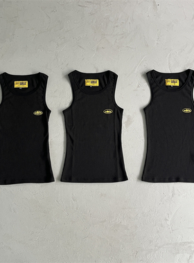 Corteiz 新款美式简约背心打底华夫格刺绣背心夏季外穿男女款3件