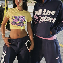 Broken Planet 男女款 all the stars pants navy 满天星樱花卫裤