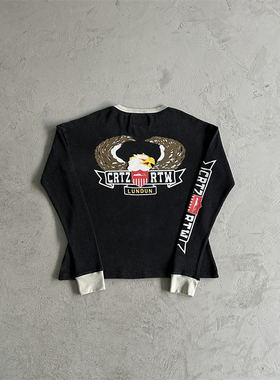 Trapstar Eagle Print Waffle Long Sleeve男士华夫格老鹰卫衣UK