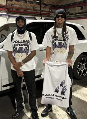 Broken Planet夏季短袖T恤纯棉透气发泡印花欧美时尚宽松休闲运动