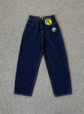 Protect 美式风宽松 Embroidery Navy Star Denim 显瘦男女牛仔裤