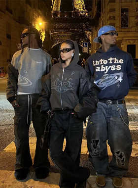 Broken Planet 小众连帽男女款卫衣字母印花加绒宽松潮牌外套休闲