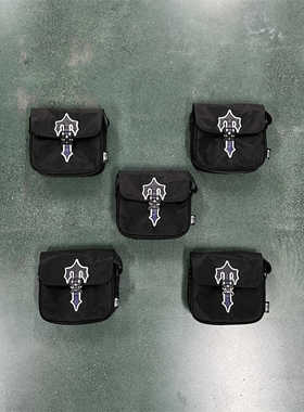 Trapstar包休闲风渐变紫标单肩包牛津布手机包斜挎小包欧美情侣款