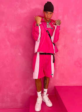 Corteiz梭织超轻速干运动短裤透气网眼字母五分嘻哈刺绣休闲裤