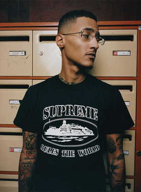 Corteiz联名帆船印花短袖T恤男女潮牌街头宽松夏季圆领打底衫