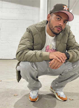 Corteiz满印字母卫裤慢跑裤黑粉两色欧盟尺码XS-XL