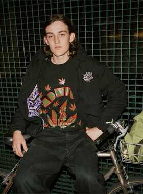 rel@xed男冬季保暖面包服品牌字母logo印花休闲宽松连帽棉服潮