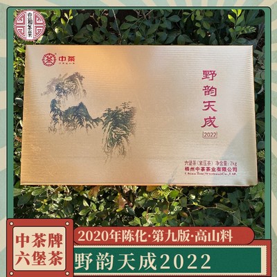 中茶六堡茶 野韵天成2022 第九版2020年陈化 两千克 高山料槟榔香