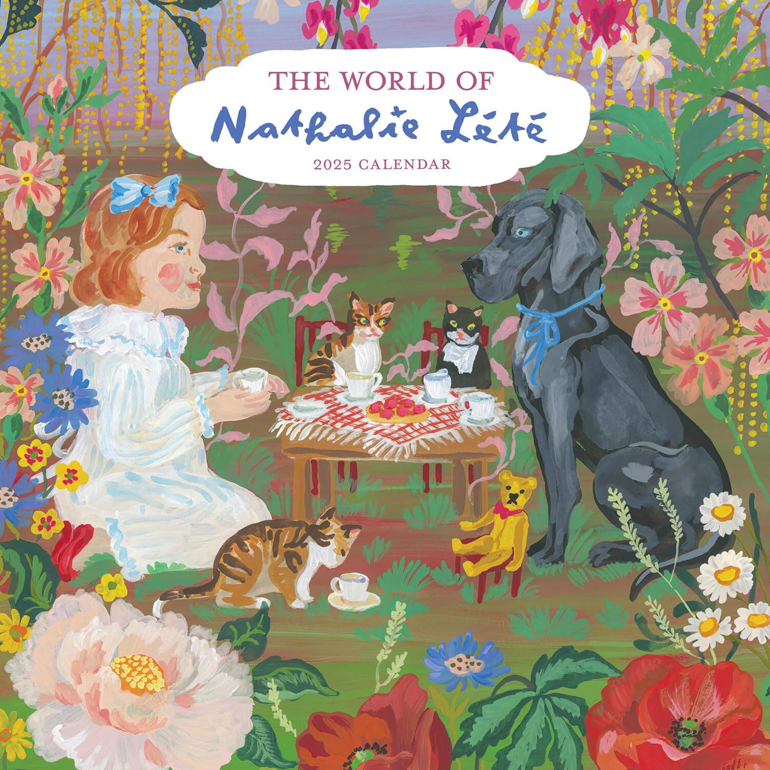 Nathalie L&eacute;t&eacute; 2025年复古插画挂历 我的好朋友 猫和狗 英文原版 进口日历 World of Nathalie Lete Wall Calendar