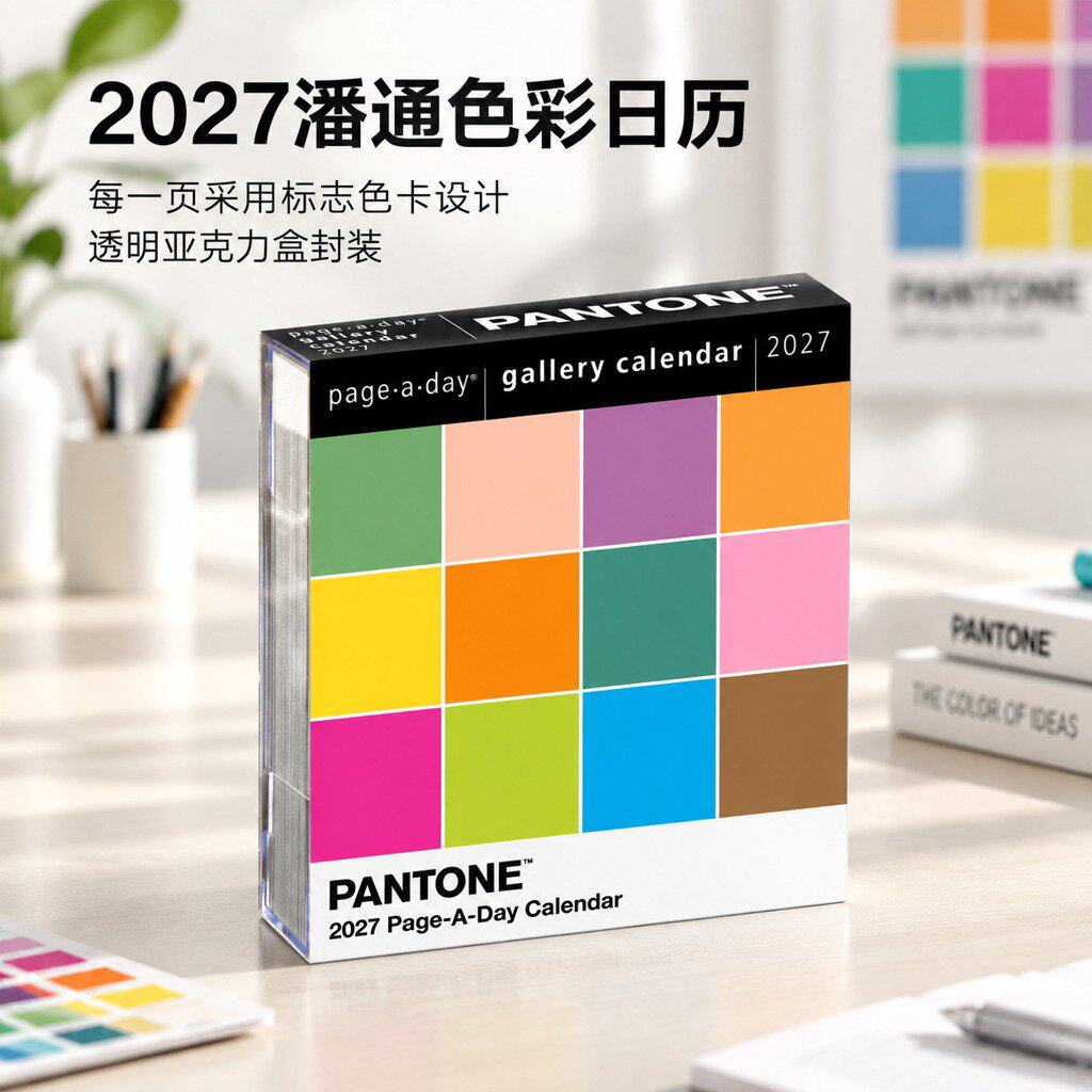 2027潘通色彩日历 每日一色 潘通色彩 PANTONE 潘通色卡 色彩艺术 设计灵感 平面设计 室内设计 进口台历 英文原版 PANTONE Page-A