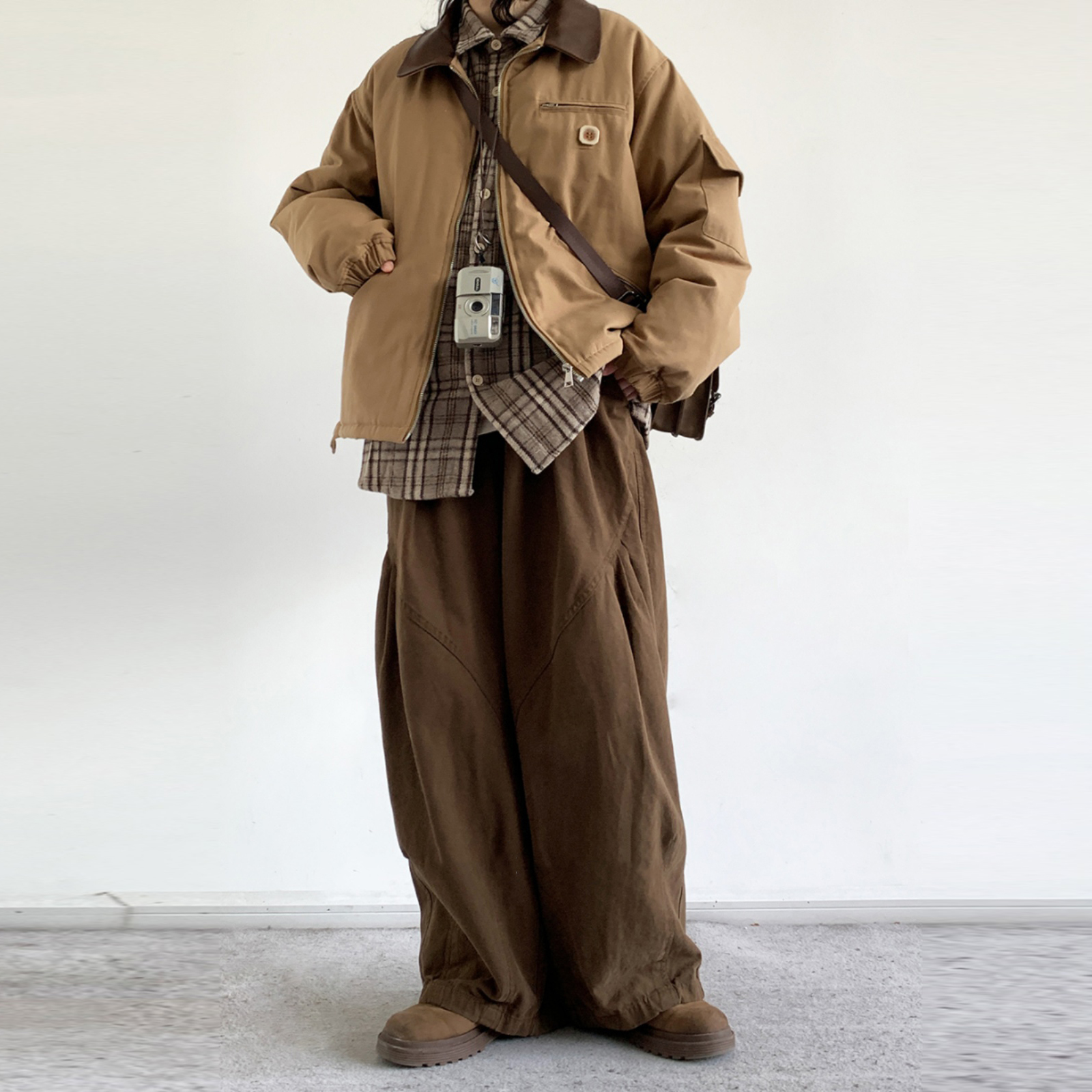 秋季日系复古纯色休闲百搭休闲裤