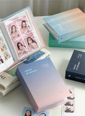 韩国iconic大容量硬面四格相片插袋收纳相册4x6寸韩周明信片相簿