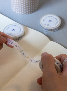 韩国rolledpaint涂鸦爱心字母无痕美纹纸胶带手账素材diy装饰贴纸