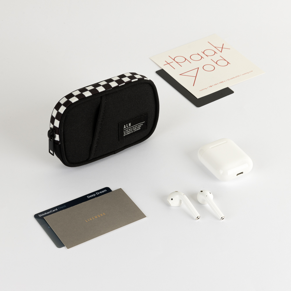 livework棋盘格便携零钱卡包