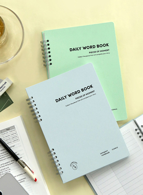 韩国ICONIC简约纯色线圈单词本学生办公A5记事本英语日语词汇本