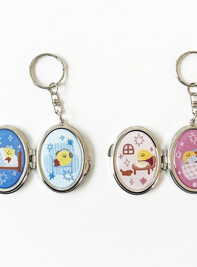 韩国Secondmorning可爱柠檬红薯卡通钥匙扣镜子包挂件耳机盒装饰