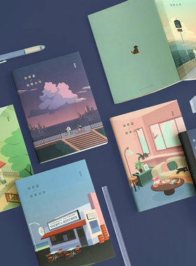 韩国iconic可爱插画2025年新款周计划日程本胶套手账日记本子ins