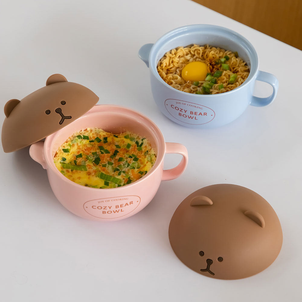 dailylike可爱防烫手柄陶瓷微波炉婴儿辅食蒸蛋上班族带饭泡面碗