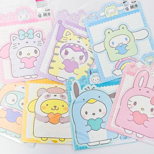 三丽鸥信纸信封贴纸套装卡通写信