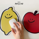 韩国secondmorning可爱卡通创意防滑鼠标垫柠檬苹果ins风超轻便携