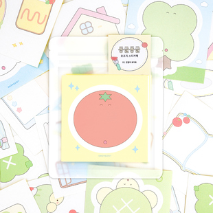 手账素材diy装 dot可爱风卡通纸质贴纸套装 饰可写字 and 韩国dash