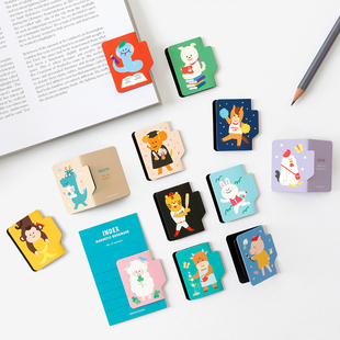 韩国bookfriends书签十二生肖装饰磁性书本手账索引分页夹标签ins