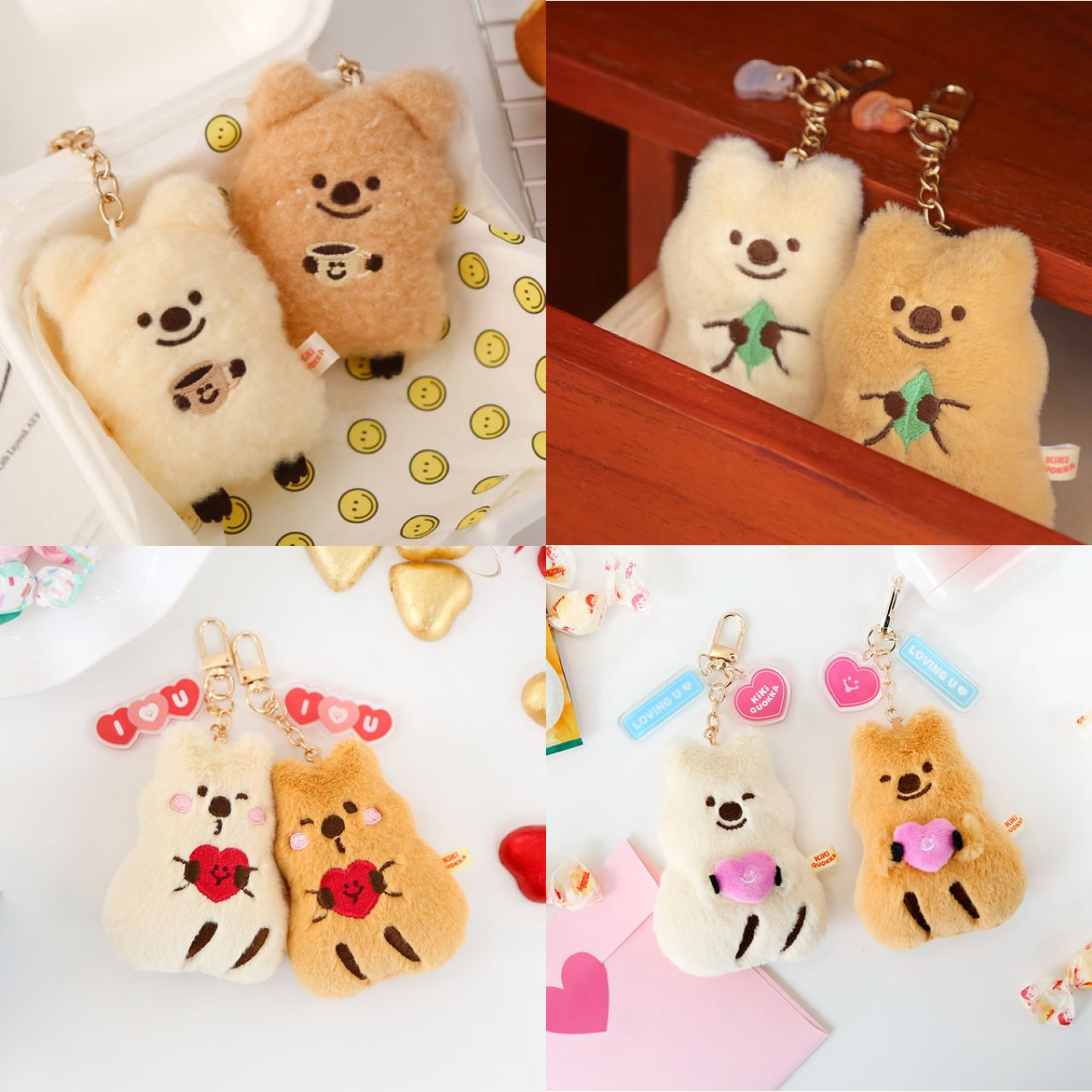 韩国KiKi QUOKKA可爱金袋鼠毛绒玩偶小挂件钥匙扣链包包挂饰ins风